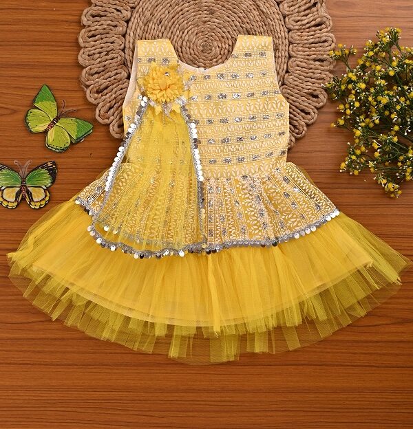 Baby girls net frock dress for festive wear