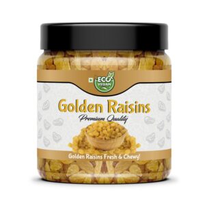 Eco Vegan Premium Golden Raisins Kishmish , Healthy, Tasty & Nutritious