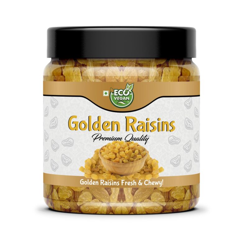 Eco Vegan Premium Golden Raisins Kishmish , Healthy, Tasty & Nutritious