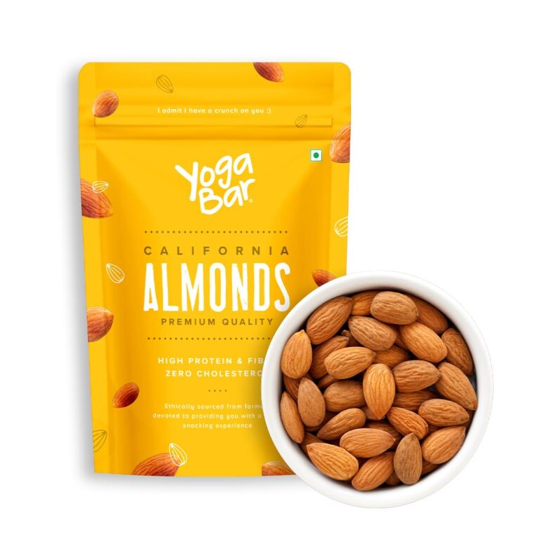 Yogabar Almonds Natural Premium California Almonds High in Fibre & Boost Immunity