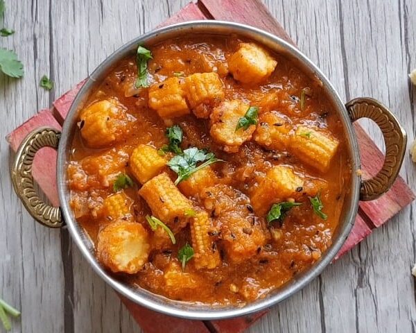 Baby corn masala plate
